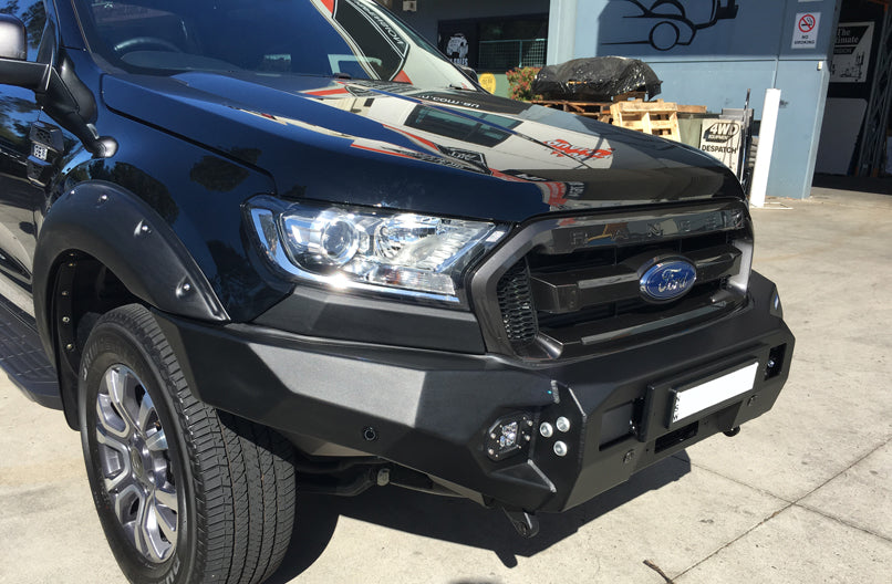 PX Ranger Rival Alloy Bull Bar + Runva Winch & Stedi Type X Spotties