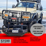 Rockarmor 80 Series Lancruiser Premium Series Steel Bull Bar