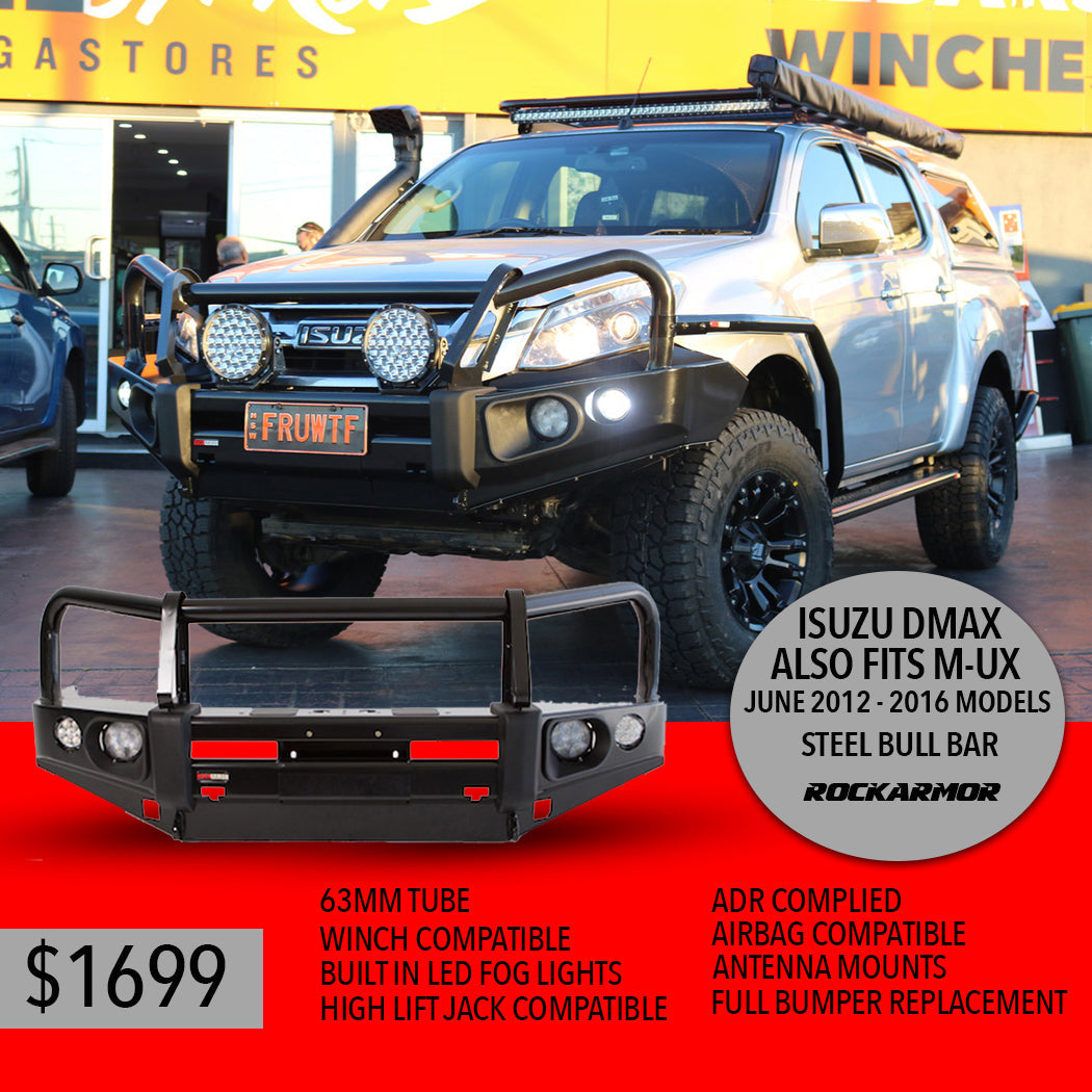 Isuzu D-MAX & MU-X 06/2012 - 01/2017 | Rockarmor Elite Steel Bull Bar