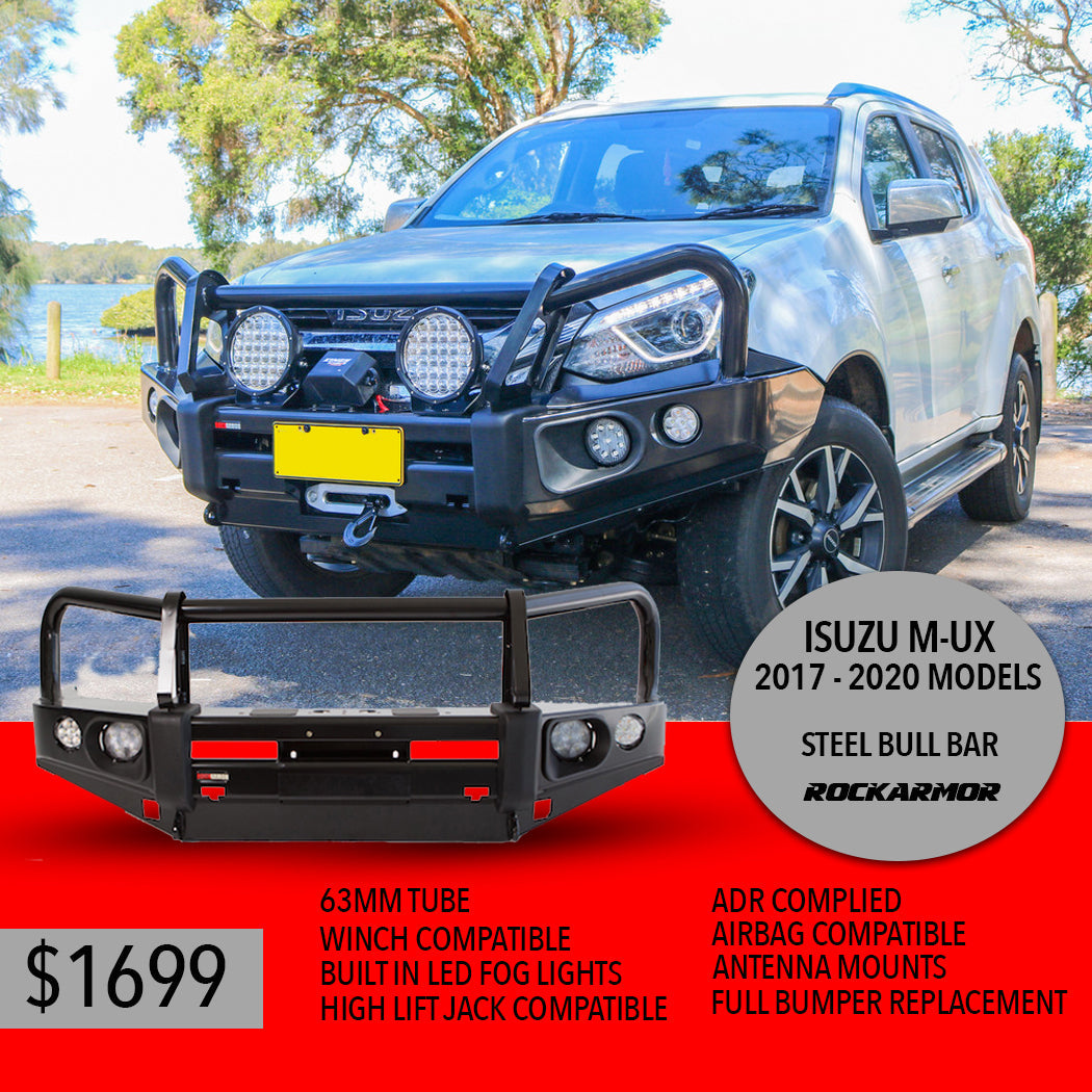 Isuzu MU-X Rockarmor Steel Elite Bull Bar (05/2017 - 07/2021)