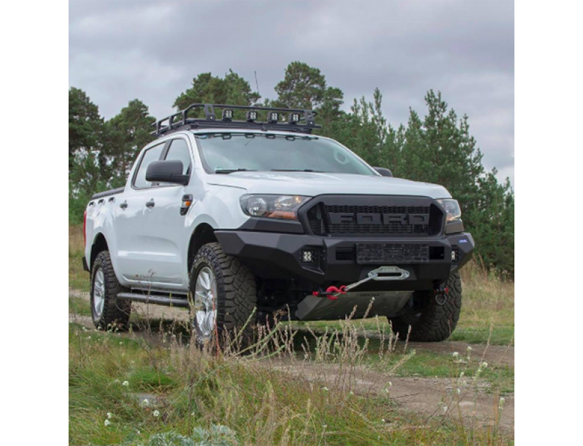 PX Ranger Rival Alloy Bull Bar + Runva Winch & Stedi Type X Spotties