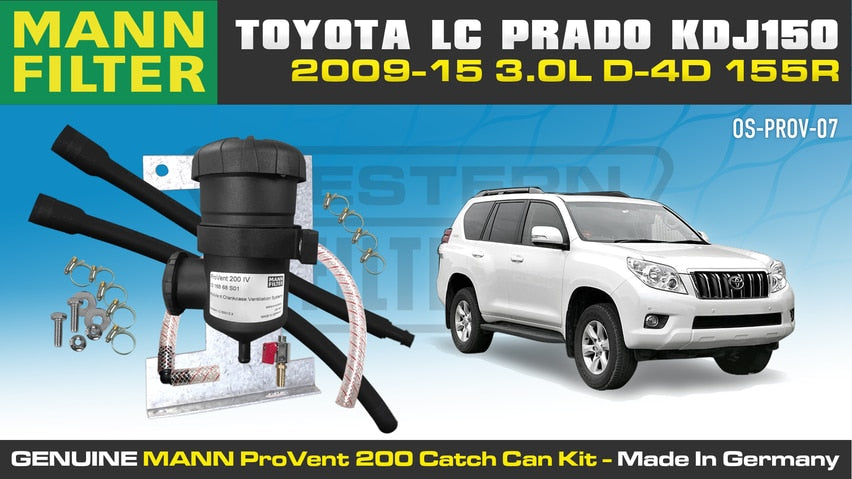 Toyota Prado (2009-2015) 3.0L KDJ150 155R - ProVent Oil Catch Can Vehicle Specific Kit OS-PROV-07