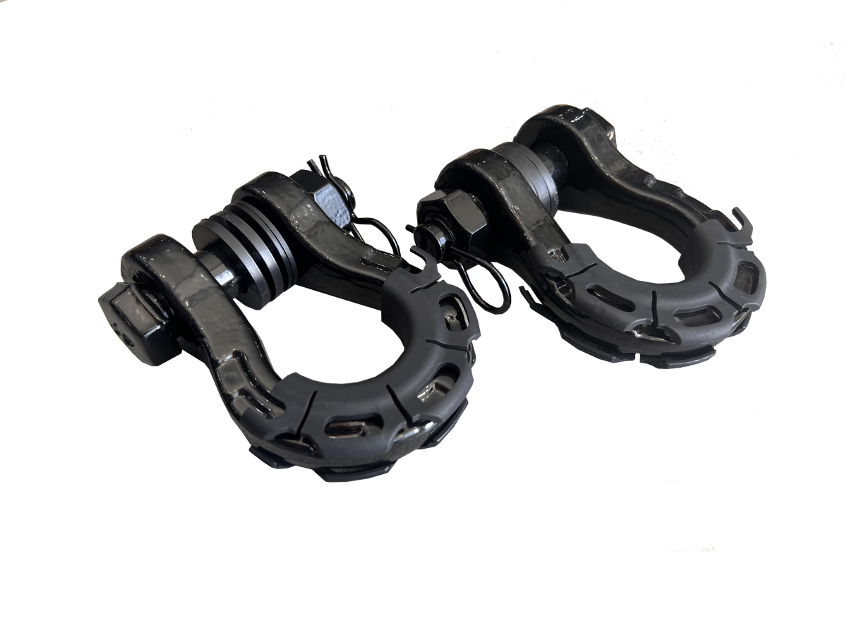8 Tonne 4X4 Rated Recovery Shackles | Pair (BLACK)